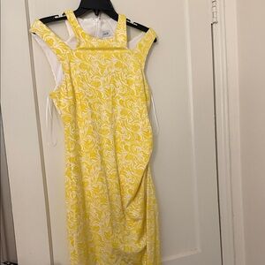 Cache Yellow Asymmetrical Dress size: 6